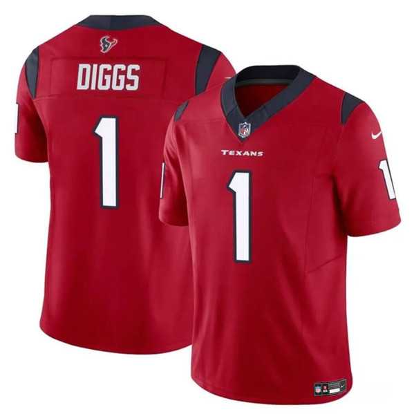 Men & Women & Youth Houston Texans #1 Stefon Diggs Red 2024 F.U.S.E Vapor Untouchable Limited Football Stitched Jersey->dallas cowboys->NFL Jersey